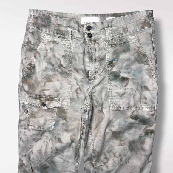 Anthropologie Wanderer Cargo Pants Camo Tie Dye Green Blue 27P - Picture 2 of 9